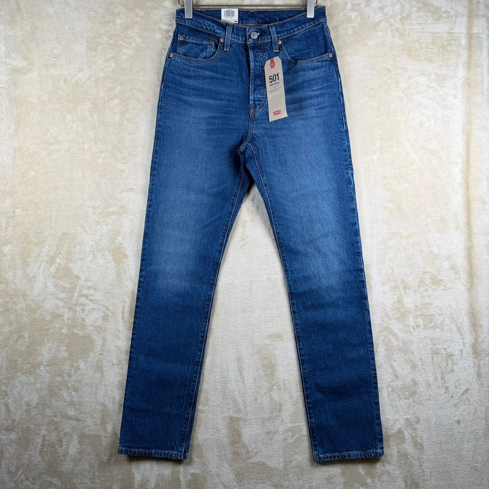 Levis 501 Original NWT Womens High Rise Straight Leg Jeans Blue W27 L32 Classic